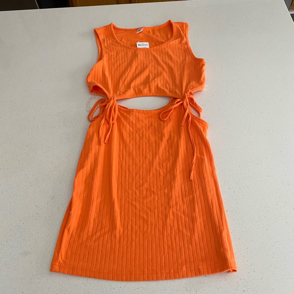 Orange Cut-Out Dress